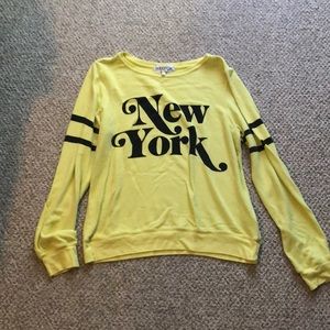 YELLOW New York Wildfox Sweatshirt, size L